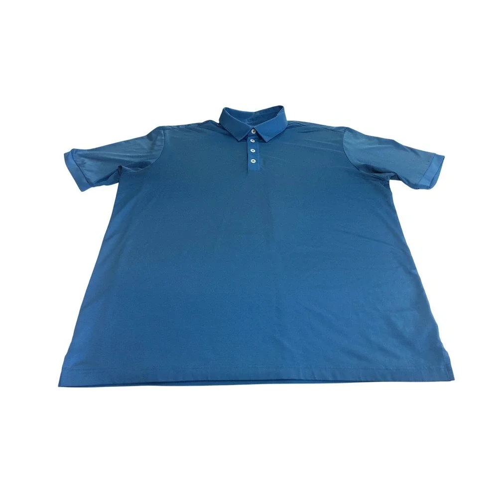 Adidas ClimaLite Men's XL Blue Golf Polo Shirt Short Sleeve Performance Athletic